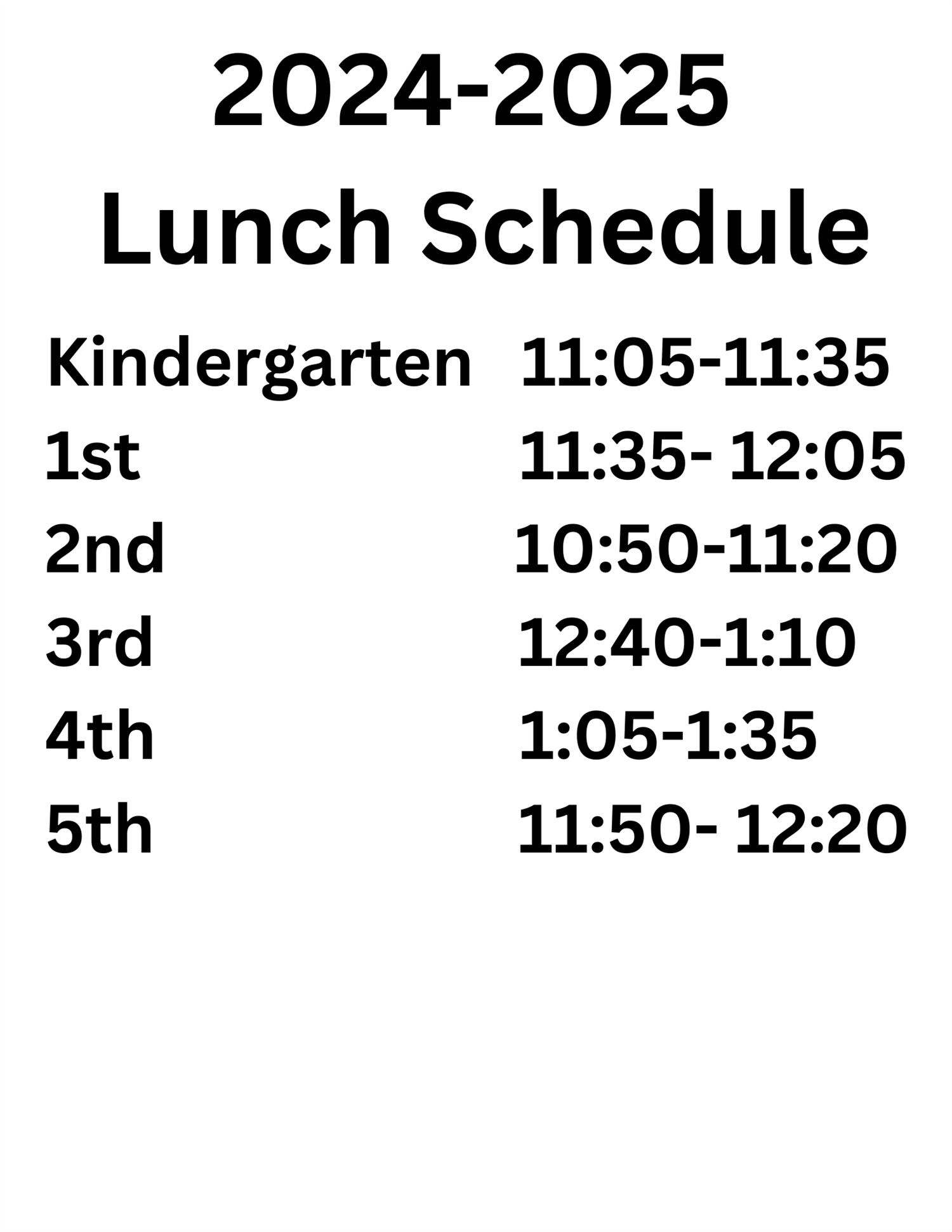 Lunch times